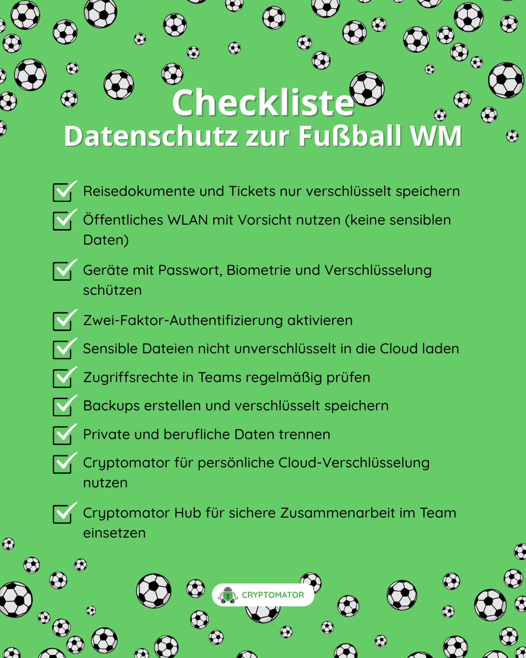 Datenschutz Checkliste für die WM
