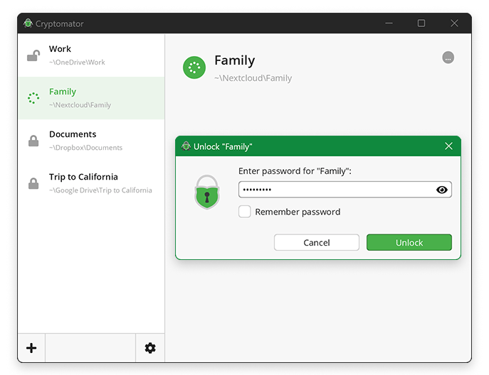 Cryptomator screenshot