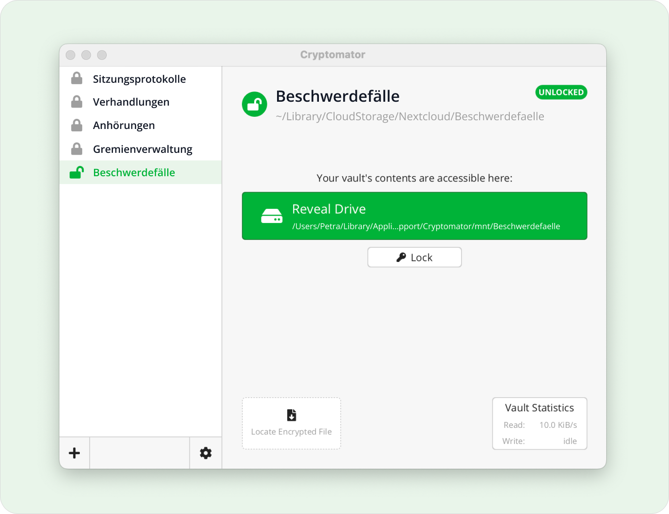 Vault geteilt mit Fachanwältin für Arbeitsrecht und Gewerkschaftsvertretung